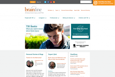 Screengrab from Brainline.org website.